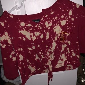 Cropped acid washed T-shirt